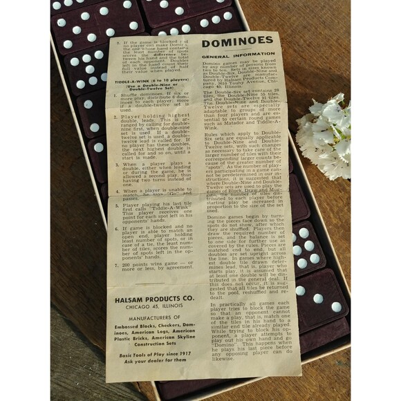 Vintage Double Nine Capitol Dominos By Halsam - Picture 9 of 10